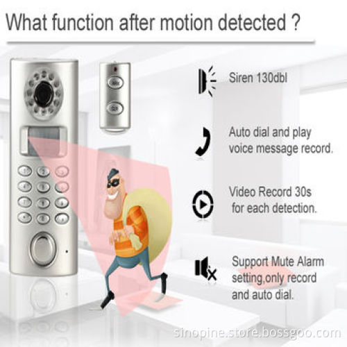 Wireless Auto Dial Solar Home Alarm with Video Recorder